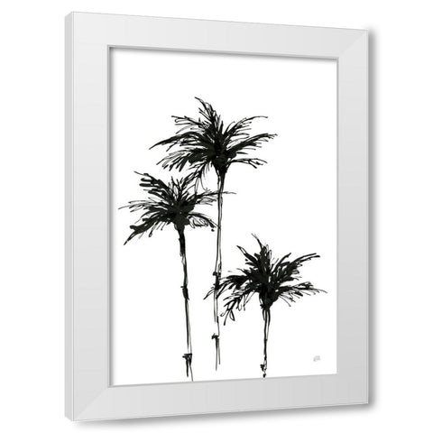 Dark Palms II White Modern Wood Framed Art Print by Paschke, Chris