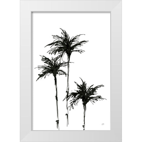 Dark Palms II White Modern Wood Framed Art Print by Paschke, Chris