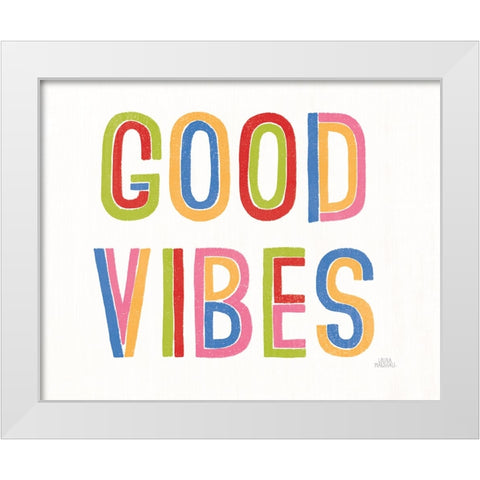 Rainbow Words I Crop White Modern Wood Framed Art Print by Marshall, Laura