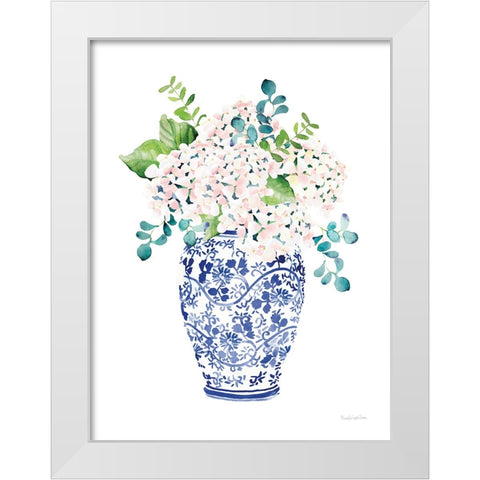 Chinoiserie Hydrangea II Blush White Modern Wood Framed Art Print by Charro, Mercedes Lopez