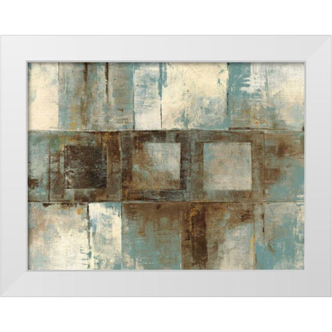Euclid AveVariations-BlueandBrown White Modern Wood Framed Art Print by Schick, Mike