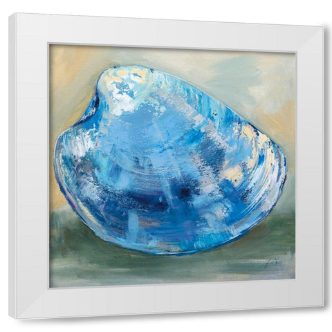 Beach Comber Dark Blue White Modern Wood Framed Art Print by Vertentes, Jeanette