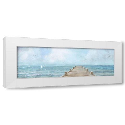 Summer Dock Panel Light White Modern Wood Framed Art Print by Nai, Danhui