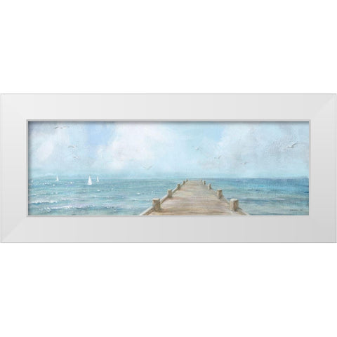 Summer Dock Panel Light White Modern Wood Framed Art Print by Nai, Danhui