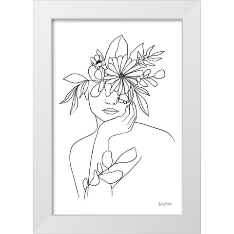 Rooted III BW White Modern Wood Framed Art Print by Thorns, Becky