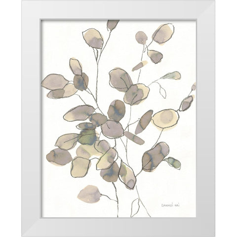 Transparent Leaves Dark Crop White Modern Wood Framed Art Print by Nai, Danhui