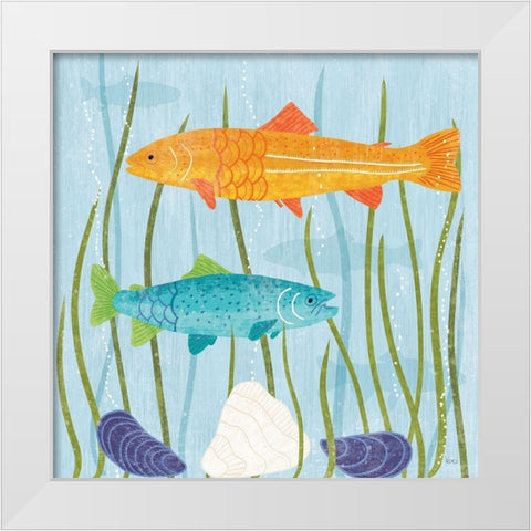 Coastal Vibes III White Modern Wood Framed Art Print by Charron, Veronique