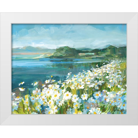 Wild Daisy Bay White Modern Wood Framed Art Print by Nai, Danhui