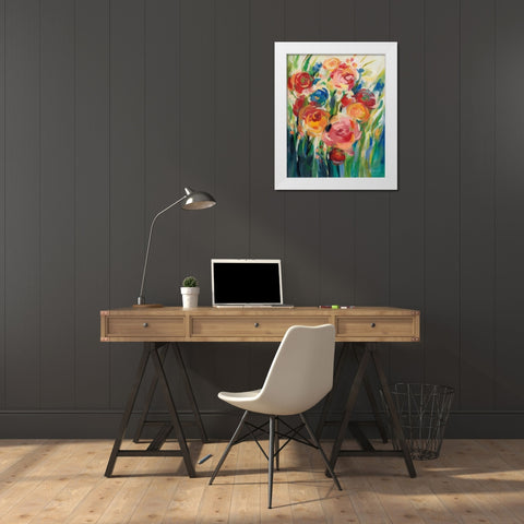 Bright Bloom I White Modern Wood Framed Art Print by Vassileva, Silvia