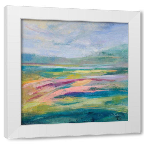 Flower Hill I White Modern Wood Framed Art Print by Vassileva, Silvia
