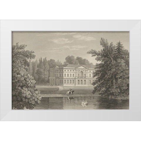 Busbridge Estate Drawing II White Modern Wood Framed Art Print by Wild Apple Portfolio