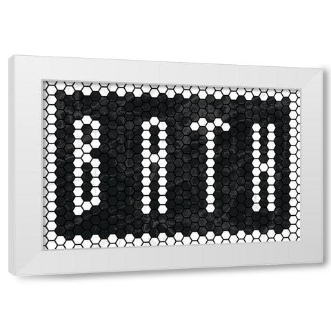 Bath Tiles Inverted White Modern Wood Framed Art Print by Wild Apple Portfolio