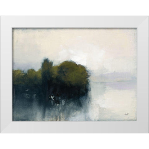 Murmuring Shore Olive Green White Modern Wood Framed Art Print by Purinton, Julia