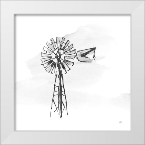 Windmill V BW White Modern Wood Framed Art Print by Paschke, Chris