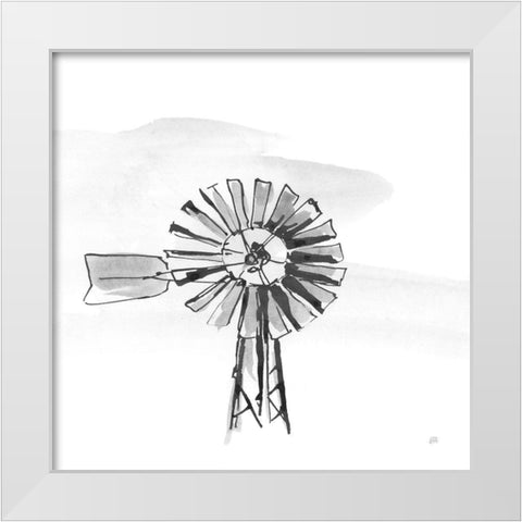 Windmill VI BW White Modern Wood Framed Art Print by Paschke, Chris