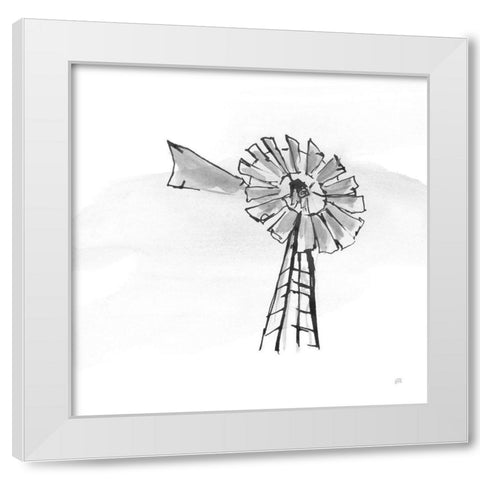 Windmill VII BW White Modern Wood Framed Art Print by Paschke, Chris