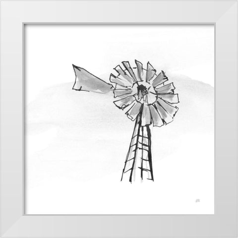 Windmill VII BW White Modern Wood Framed Art Print by Paschke, Chris