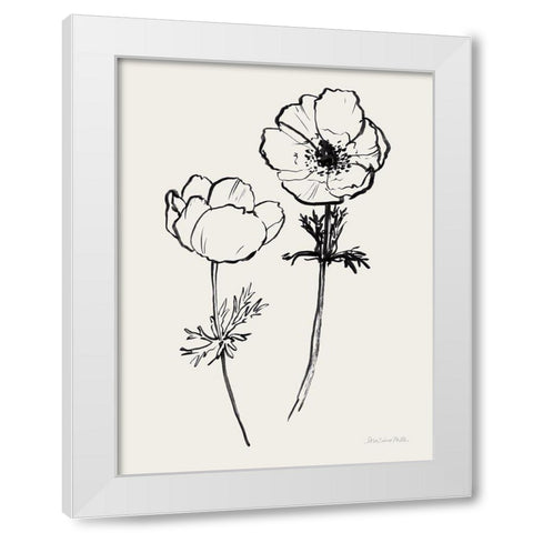 Ink Anemones II Black White Modern Wood Framed Art Print by Miller, Sara Zieve
