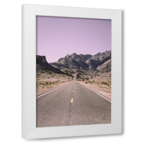 Road to Old West Purple White Modern Wood Framed Art Print by Larson, Nathan