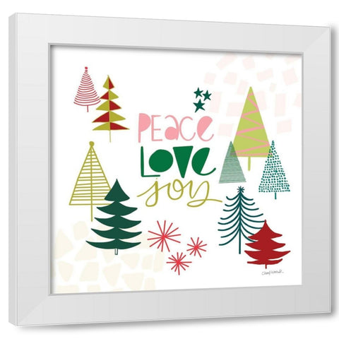 Peace Love Joy II White Modern Wood Framed Art Print by Warrick, Cheryl