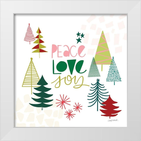 Peace Love Joy II White Modern Wood Framed Art Print by Warrick, Cheryl