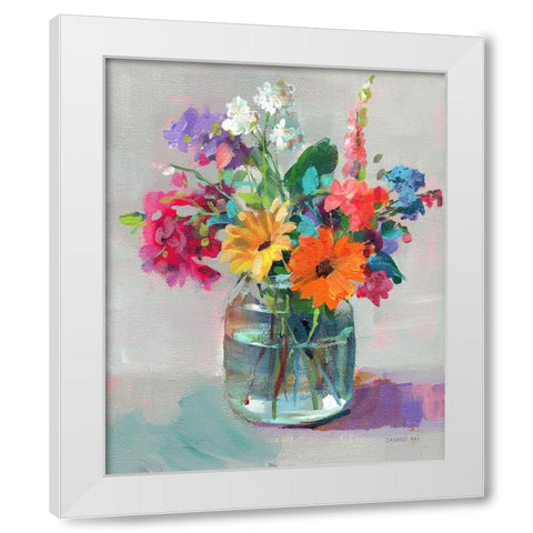 Cottage Garden Bouquet I White Modern Wood Framed Art Print by Nai, Danhui