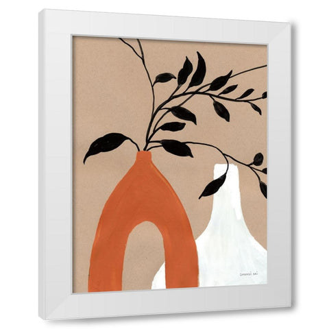 Slender Stems I White Modern Wood Framed Art Print by Nai, Danhui