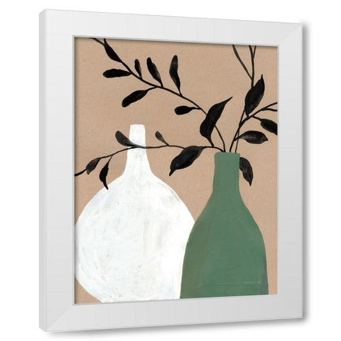 Slender Stems II White Modern Wood Framed Art Print by Nai, Danhui