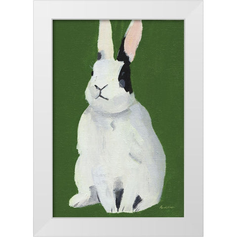 Sweet Bunny White Modern Wood Framed Art Print by Munger, Pamela