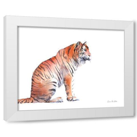 Wild Tiger I White Modern Wood Framed Art Print by Del Valle, Aimee