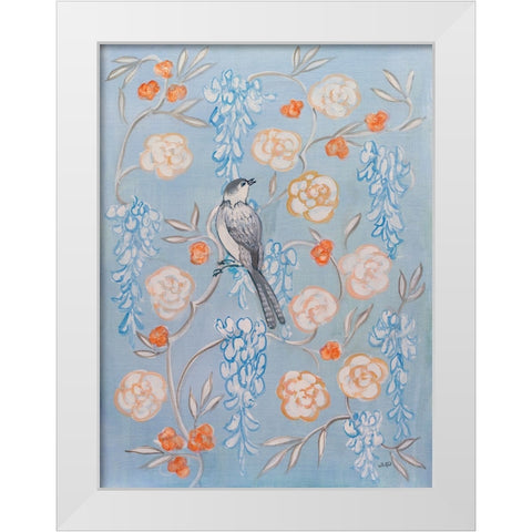Heirloom Chinoiserie Bird I White Modern Wood Framed Art Print by Purinton, Julia
