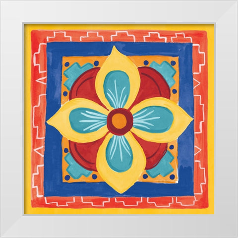 Mucho Caliente VI Yellow White Modern Wood Framed Art Print by Zaman, Farida
