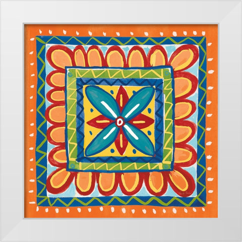 Mucho Caliente IX Orange White Modern Wood Framed Art Print by Zaman, Farida