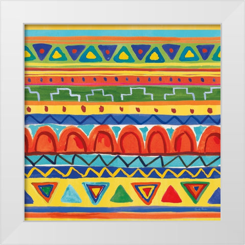 Mucho Caliente Pattern III Light White Modern Wood Framed Art Print by Zaman, Farida