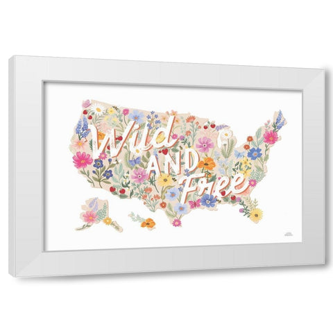 Wild Meadow USA White Modern Wood Framed Art Print by Marshall, Laura