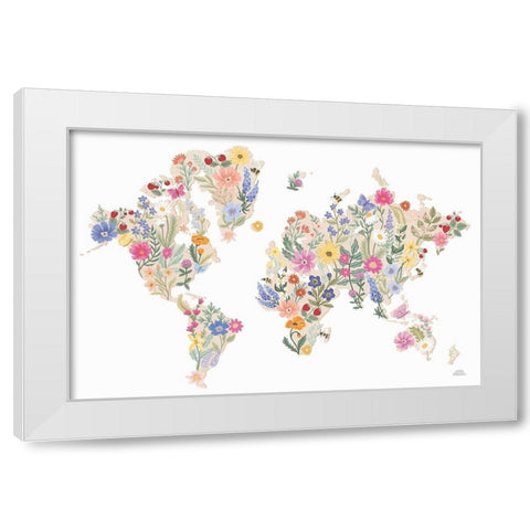 Wild Meadow World White Modern Wood Framed Art Print by Marshall, Laura