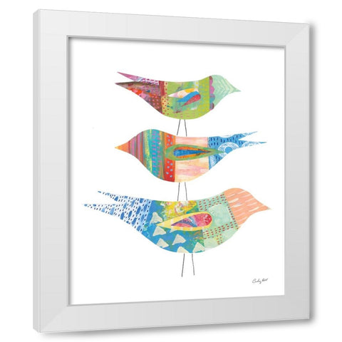 Spring Birds I White Modern Wood Framed Art Print by Prahl, Courtney