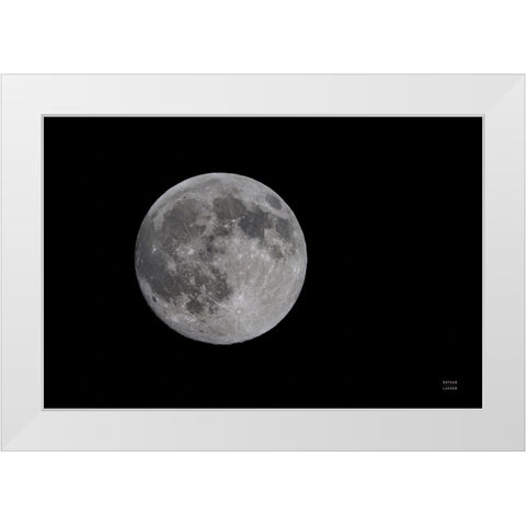 Spring Moon White Modern Wood Framed Art Print by Larson, Nathan