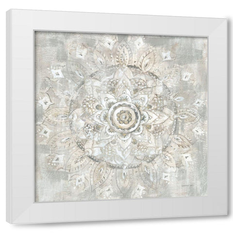 Medallion of Light Neutral White Modern Wood Framed Art Print by Nai, Danhui