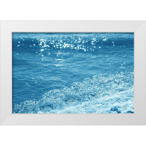 Sparkling Waters II White Modern Wood Framed Art Print by Larson, Nathan