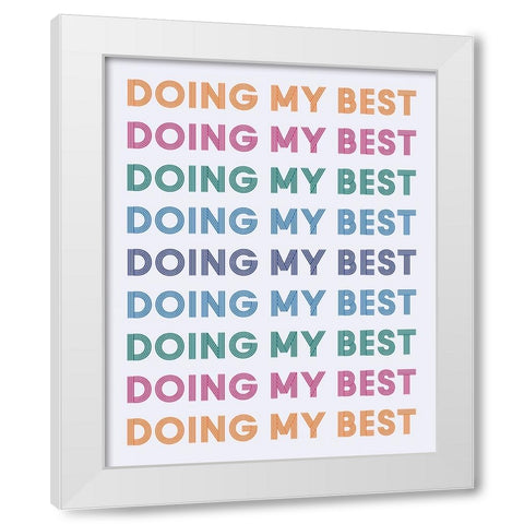 Retro Words IV on White White Modern Wood Framed Art Print by Portfolio, Wild Apple