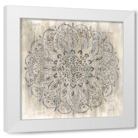 Concentric White Modern Wood Framed Art Print by Nai, Danhui