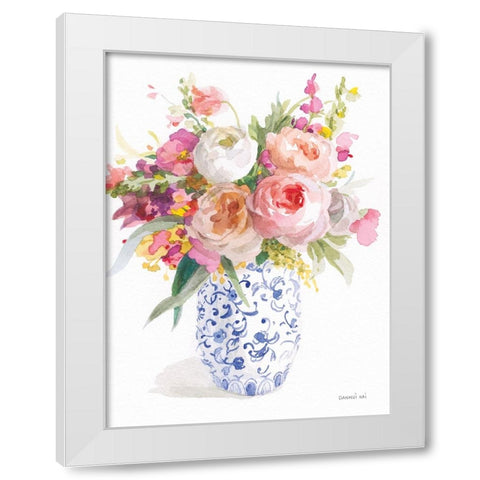 Sunday Bouquet I White Modern Wood Framed Art Print by Nai, Danhui