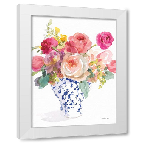 Sunday Bouquet II White Modern Wood Framed Art Print by Nai, Danhui