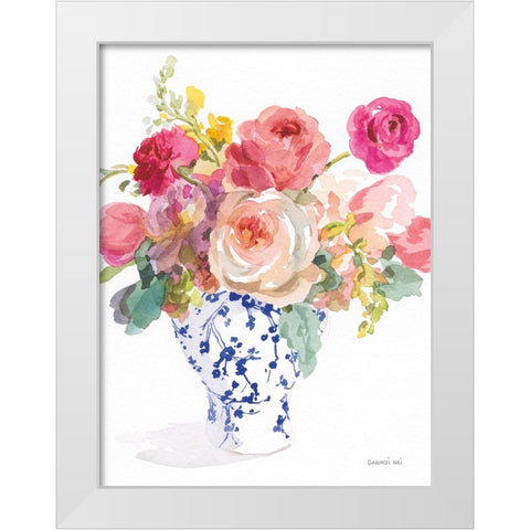 Sunday Bouquet II White Modern Wood Framed Art Print by Nai, Danhui