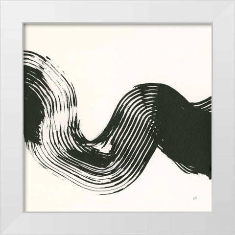 Brushed V White Modern Wood Framed Art Print by Paschke, Chris