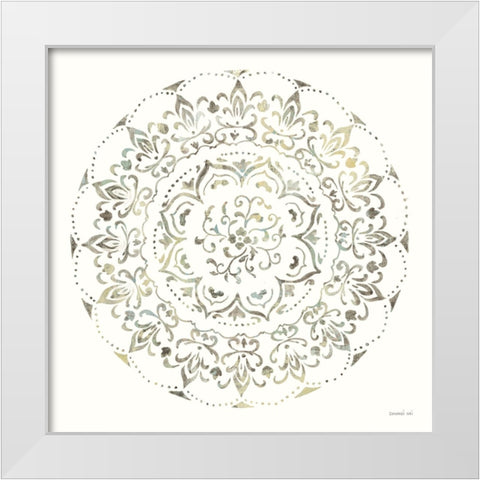Earthen Circle of Life I White Modern Wood Framed Art Print by Nai, Danhui