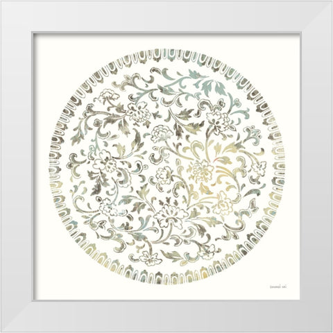 Earthen Circle of Life II White Modern Wood Framed Art Print by Nai, Danhui
