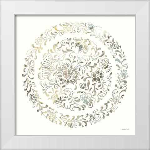 Earthen Circle of Life III White Modern Wood Framed Art Print by Nai, Danhui