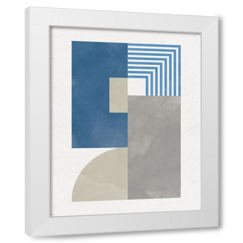 Deco Glam II Blue White Modern Wood Framed Art Print by Hershey, Moira